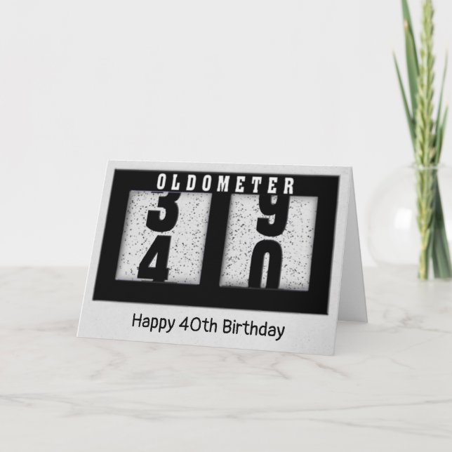 Tarjeta 40.º Odómetro de Cumpleaños (Anverso)