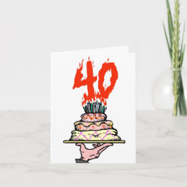 Tarjeta 40.º pastel de Fiesta de cumpleaños personalizado
