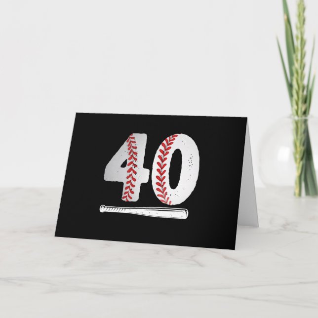 Tarjeta 40.º regalo de cumpleaños, béisbol (Anverso)