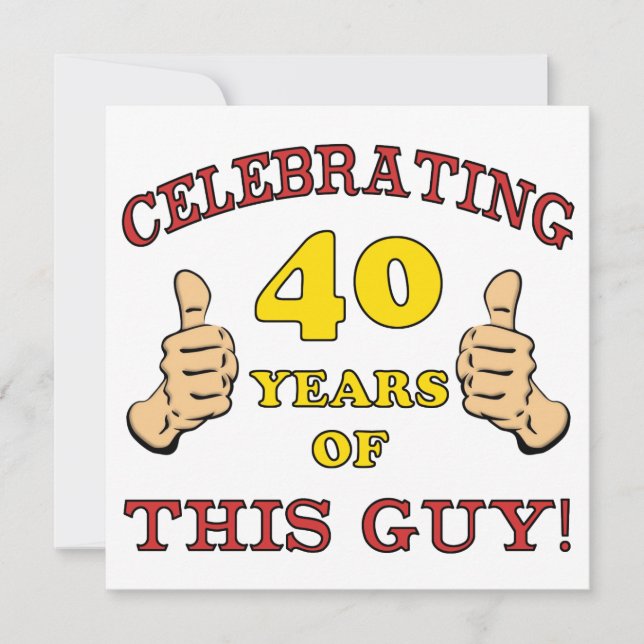 Tarjeta 40.º Regalo De Cumpleaños Para Él (Anverso)