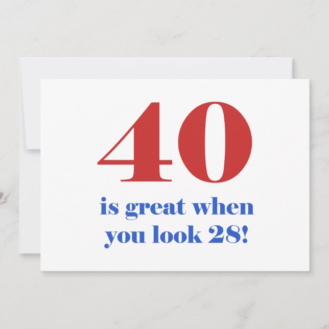 Tarjeta 40.º Regalo de humor de cumpleaños (Anverso)