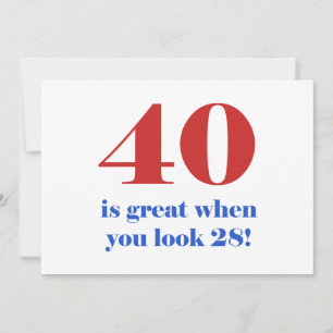 Tarjeta 40.º Regalo de humor de cumpleaños