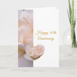 Tarjeta 40° aniversario Boda personalizado del corazón Ros