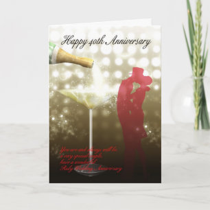 Tarjeta 40° Aniversario - Champagne