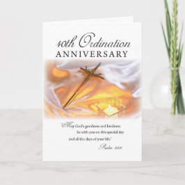 Tarjeta 40° Aniversario de la Ordenación, Vela Cruzada