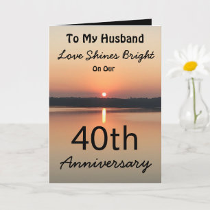 Tarjeta 40° Aniversario del Amor del Esposo Brilla el Aman