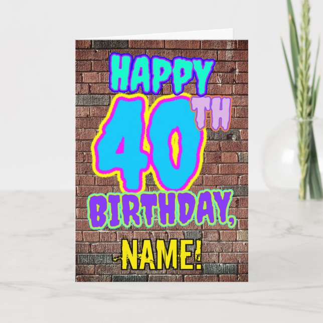 Tarjeta 40 Aniversario - Diversión, graffiti urbano inspir (Anverso)