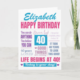 Tarjeta 40 Aniversario moderno