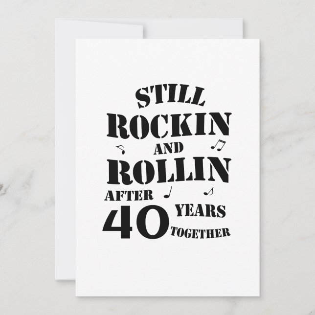 Tarjeta 40 Aniversario - Parejas de 40 años (Anverso)