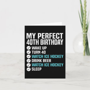 Tarjeta 40 años Perfecto 40 cumpleaños Hockey sobre hielo 