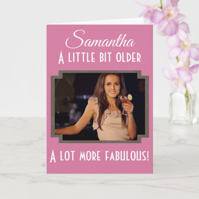 Tarjeta 40° cumpleaños mucho más fabulosa foto rosa (Orquídea)