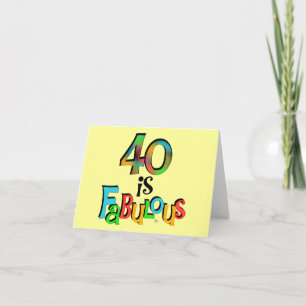 Tarjeta 40 es fabulosas camisetas y regalos de cumpleaños