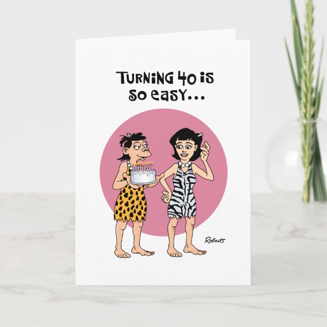 Tarjeta 40 es tan fácil cumpleaños (Anverso)