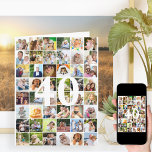 Tarjeta 40 o cualquier Collage de fotos de edad Cumpleaños<br><div class="desc">Plantilla de fotografía tarjeta de gran cumpleaños que puedes personalizar para cualquier edad y añadir hasta 40 fotos diferentes. El ejemplo es para un cumpleaños número 40 que puedes editar y también puedes personalizar el mensaje dentro y grabar el año atrás. La plantilla de fotos está lista para que agregue...</div>