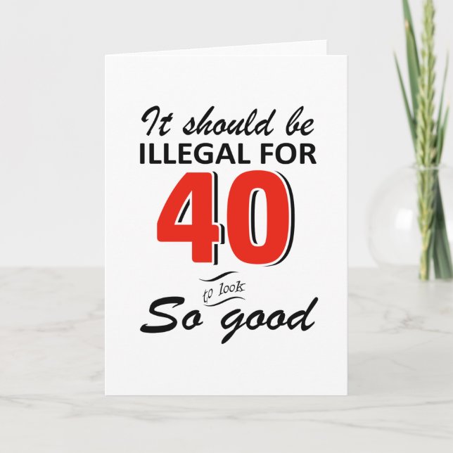 Tarjeta 40.os diseños años divertidos del cumpleaños (Anverso)