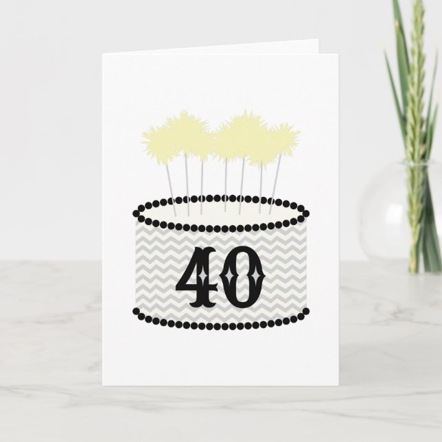 Tarjeta 40 Pastel de cumpleaños (Anverso)