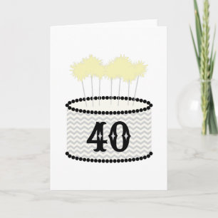 Tarjeta 40 Pastel de cumpleaños