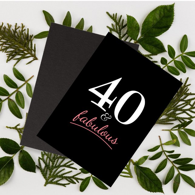 Tarjeta 40 y fabulosa fiesta de cumpleaños (Subido por el creador)