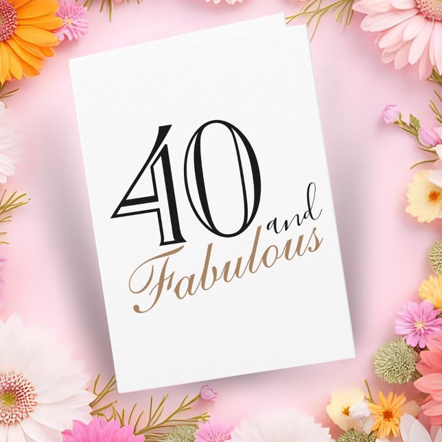 Tarjeta 40 y fabulosa tipografía moderna Script Birthday (Subido por el creador)