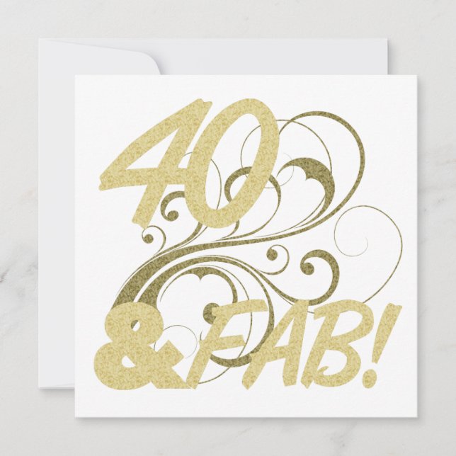 Tarjeta 40 Y Fabuloso Cumpleaños (Anverso)
