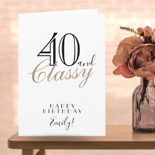 Tarjeta 40 y fabuloso tipografía elegante cumpleaños 40