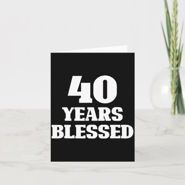 Tarjeta 40 Years Blessed 40th Birthday Christian Religious (Anverso)