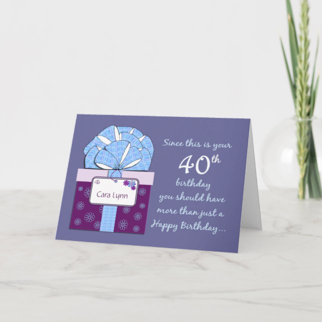 Tarjeta 40th Birthday Customizable Card (Anverso)