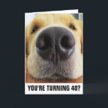 TARJETA 40TH BIRTHDAY FUNNY DOG GREETING CARDS<br><div class="desc">YOU'RE TURNING 40? THAT'S RUFF. HAPPY BIRTHDAY ANYWAY!</div>