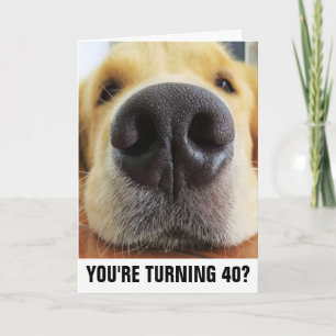TARJETA 40TH BIRTHDAY FUNNY DOG GREETING CARDS
