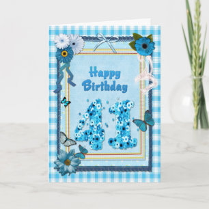 Tarjeta 41.º cumpleaños con un efecto scrapbook