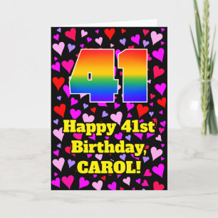Tarjeta 41 Aniversario: Patrón de corazones amorosos, Arco