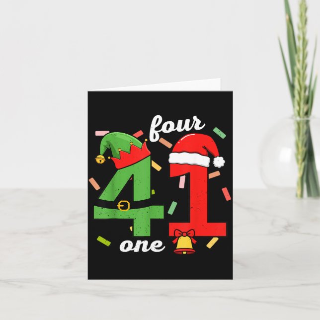 Tarjeta 41 Christmas Funny 4 1 Meme Four One Xmas Boys Kid (Anverso)