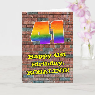 Tarjeta 41° cumpleaños: Arcoiris 41 inspirado en graffitis