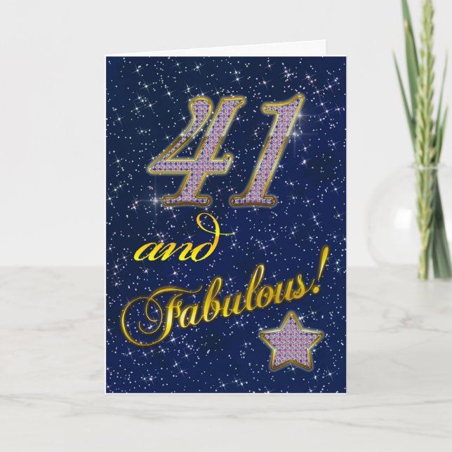 Tarjeta 41° cumpleaños para alguien Fabuloso (Anverso)