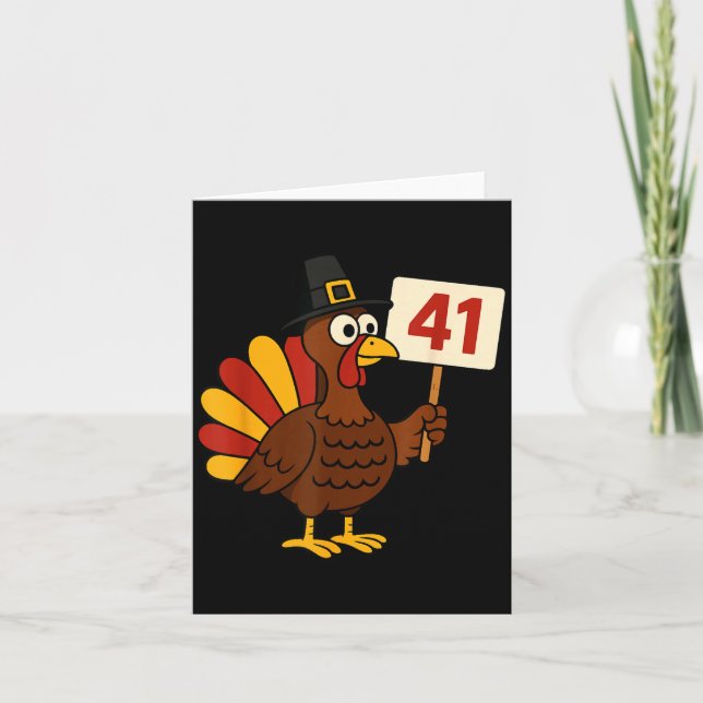 Tarjeta 41 Funny Thanksgiving Turkey Meme Forty One 4 1 Gi (Anverso)
