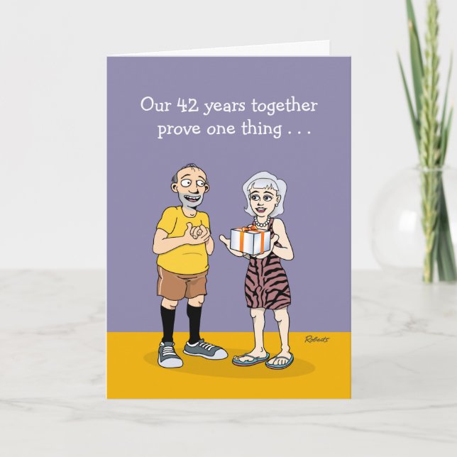 Tarjeta 42.º Aniversario Boda (Anverso)