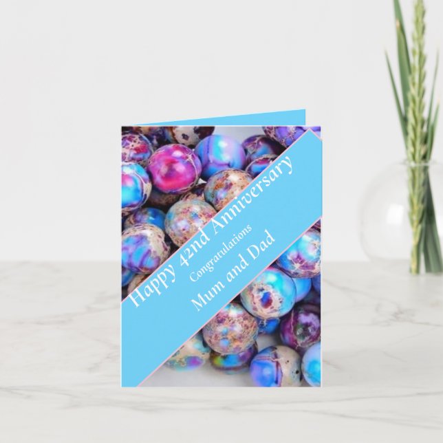 Tarjeta 42.º Aniversario Boda Imperial Jasper (Anverso)