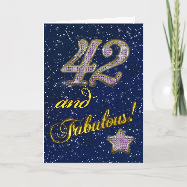 Tarjeta 42° cumpleaños para alguien Fabuloso (Anverso)