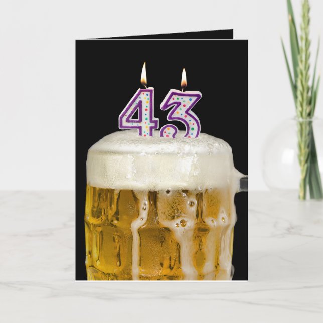 Tarjeta 43.ª Cerveza de cumpleaños con negro (Anverso)