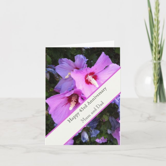 Tarjeta 43.º aniversario Boda (Anverso)