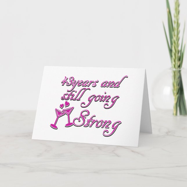 Tarjeta 43.º aniversario de los bodas (Anverso)