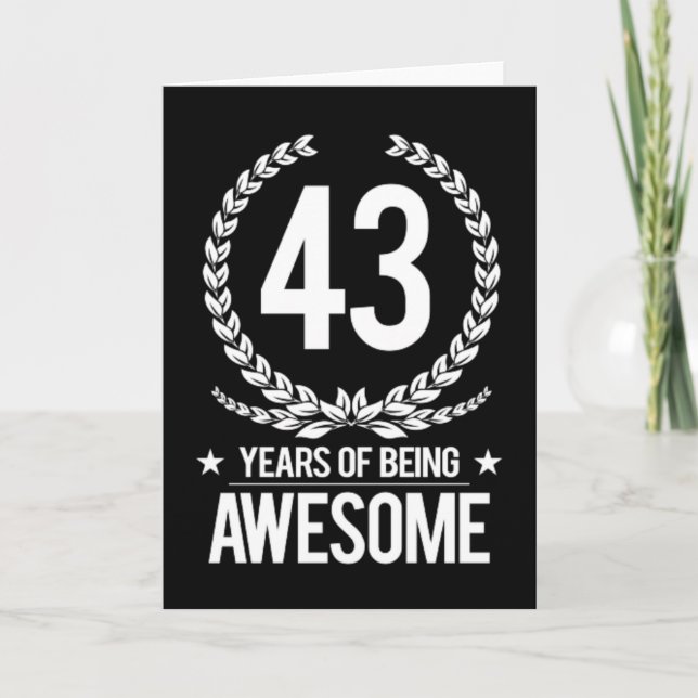 Tarjeta 43 Aniversario (43 Años De Ser Increíble) (Anverso)