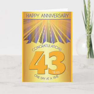 Tarjeta 43 Aniversario de Sobriedad Paso 12 de Rayo Dora