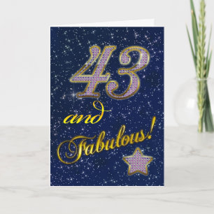 Tarjeta 43 años para alguien Fabuloso