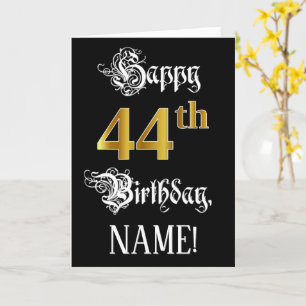 Tarjeta 44º Cumpleaños — Guión de Fancy; Mirada de Oro Fau