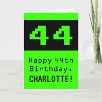 44º cumpleaños: Nerdy / Geeky Style "44" y nombre