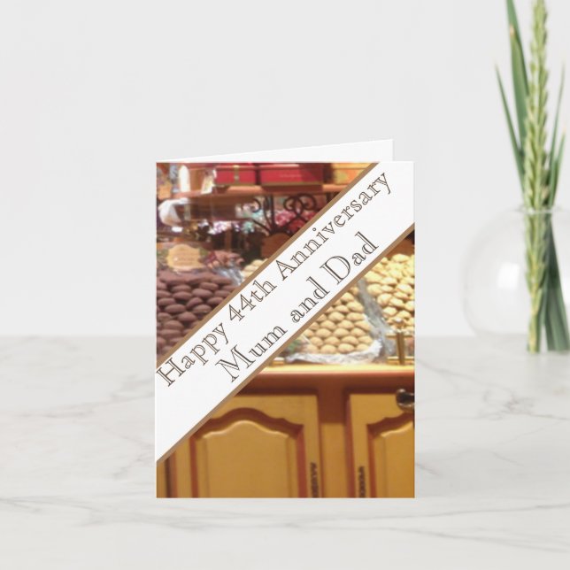 Tarjeta 44.º aniversario Boda editable (Anverso)