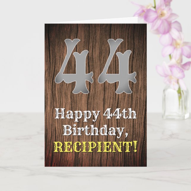 Tarjeta 44.º cumpleaños: Country Western Inspired Look, No (Orquídea)