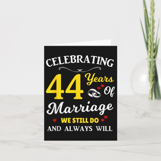 Tarjeta 44° Aniversario del Boda (Anverso)