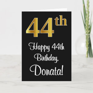 Tarjeta 44 Aniversario ~ Elegante Lujoso Faux Gold Look #